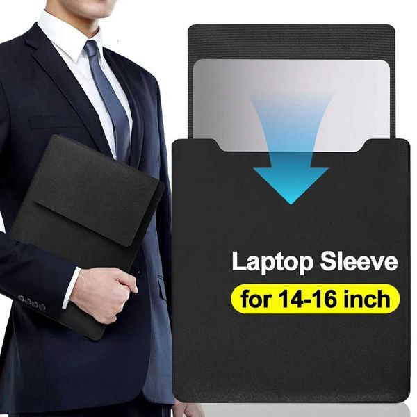 Shockproof Leather Laptop Sleeve for MacBook Air Pro 14-16 Inch Full Coverage Waterproof Anti-scratch Computer Bags Cover Z251105