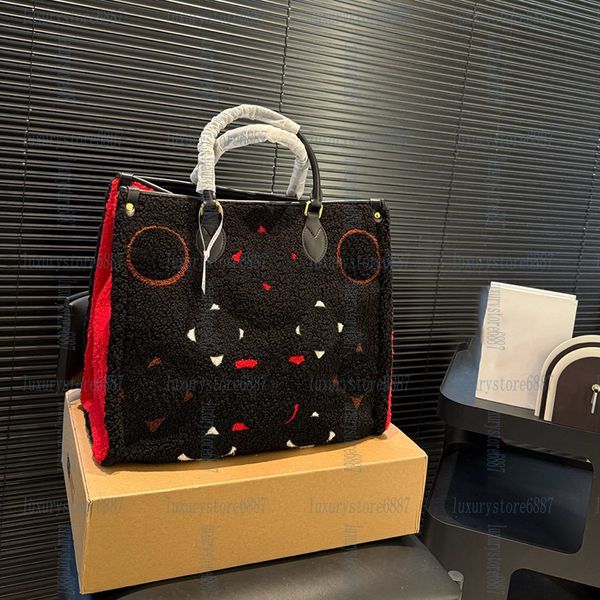 

Lamb wool shopping bag Designer Lady shoulder bag Classic Stitching Luxury Handbag Crossbody bag Shopping Bag Airport Sacoche Wallte M601234, 73#26cm