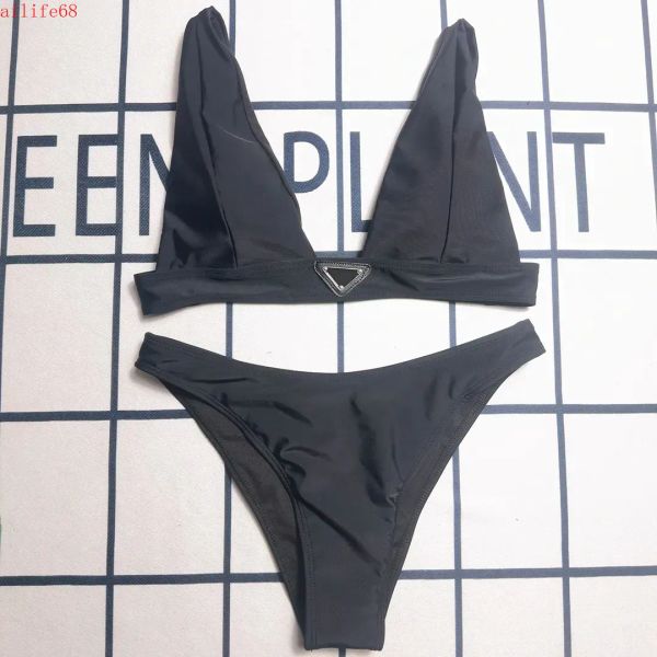 

Designer swimwear suit bikini luxury set swimsuit women Letter Diamond set logo bikini Solid color Black and white high waisted one piece swimsuit, Pink
