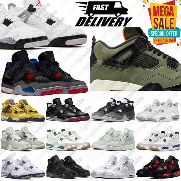 

Designer 4 Basketball shoes Men Women 4s Sneakers Black Cat Purple Red White Thunder Cool Grey Bred Navy Sports Mens Trainers Sneaker, Khaki