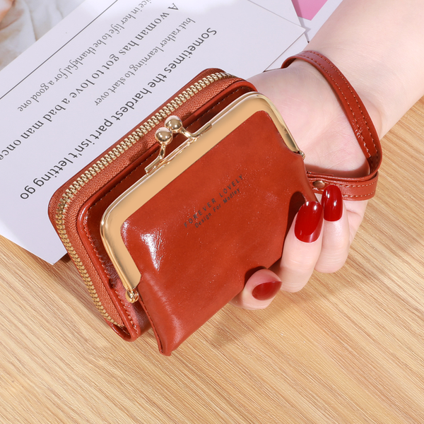 

2 Pcs New Wallet With Wrist Strap Short Style Small-sized Large Capacity Coin Holder Multi-slot Card Bag Money Clip