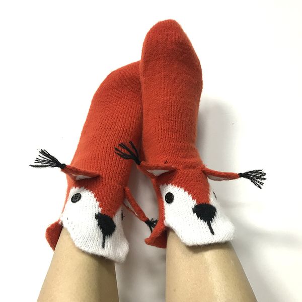 

Wholesale Winter Warm Bite Socks Novelty Knit Animal Crocodile Shark Chameleon Dragon Christmas Floor Thermal Socks, Colorful