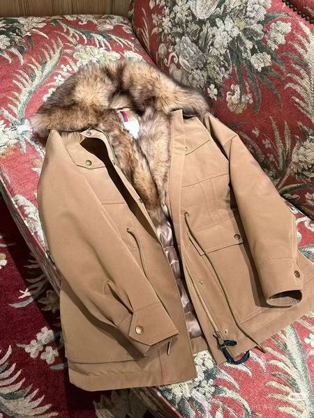 

Designer womensmonclcerc windbreaker jacket women monclcercpufferjacketlong puffer coat doudoune femme womens coat parka jacket cashmere thick warm windproof, Khaki