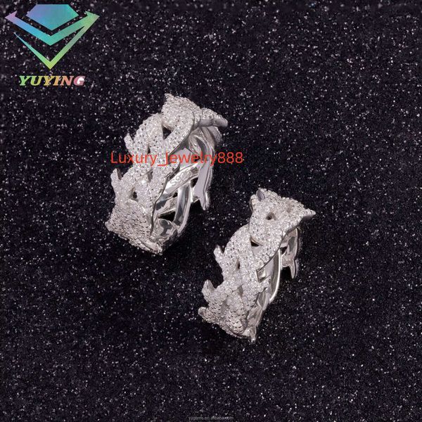 

Fashionable Design Mossanite Boutique Jewelry Pure Silver Hip Hop Men's and Women's VVS Moissanite Cuban Ring