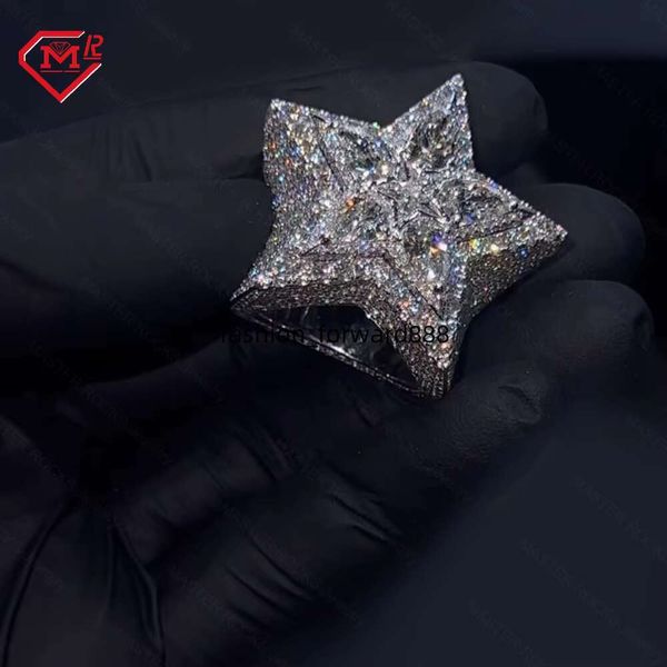 

Hiphop Star Pure Silver Iced Silica Ring