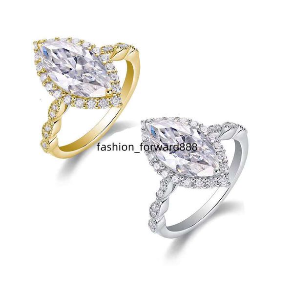

Marquess's cutting gold and stone ring, women's D color VVS1 S pure silver gold-plated elegant jewelry