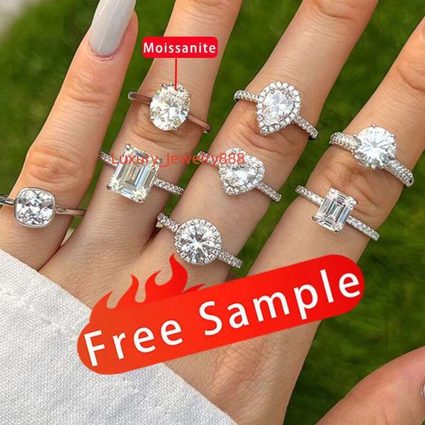 

2024 New Engagement Diamond Pure Silver Women's Wedding Gold and Stone Ring, Comes with GRA Certificate