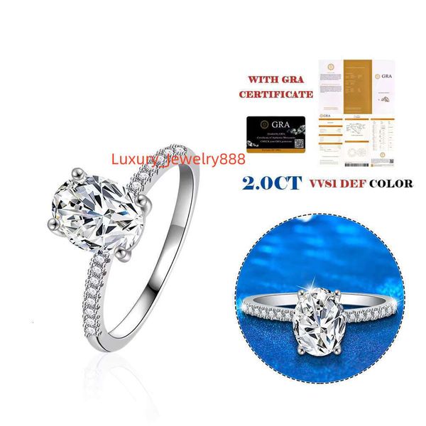 

Oval cut pyroxene S pure silver electroplated women's wedding engagement ring