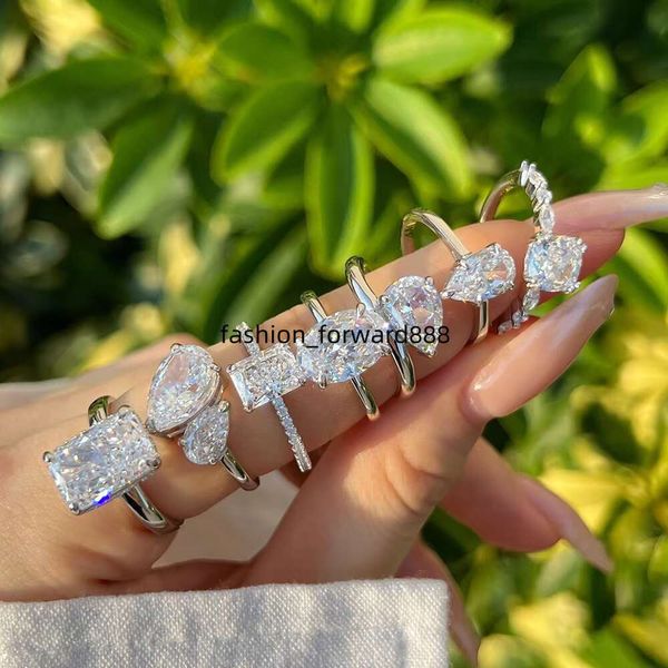 

Exquisite jewelry, sparkling pure silver, large cubic zirconia ring, high-quality women's wedding ring TYJ0330
