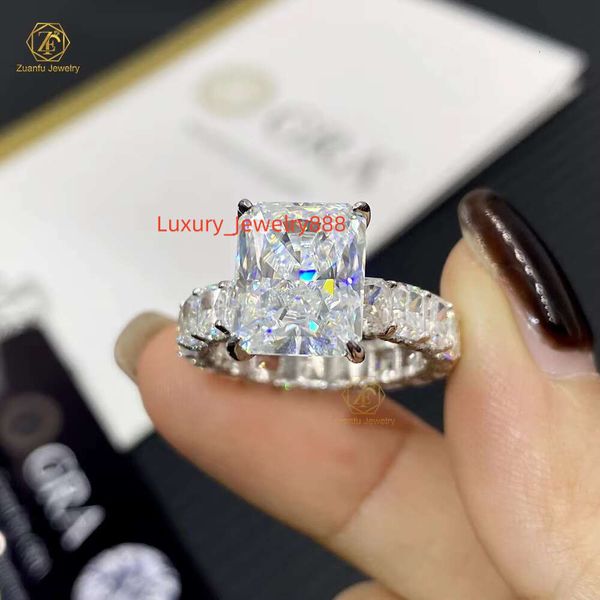 

Exquisite jewelry luxury pure silver wedding engagement 9x 11mm 5CT radiation cutting D color VVS silica ring