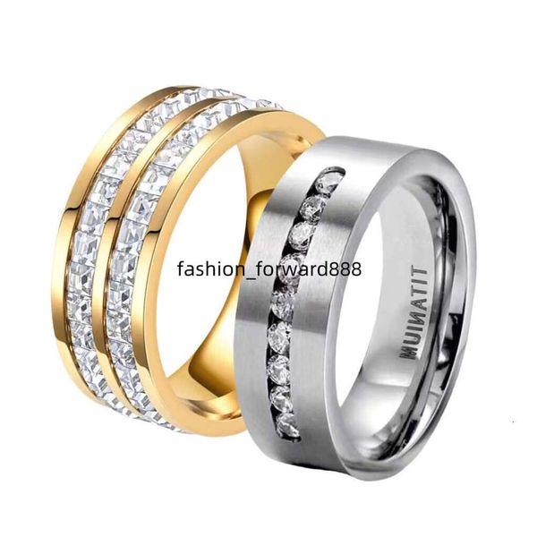 

Gold plated men's stainless steel ring, inlaid, used for engagement