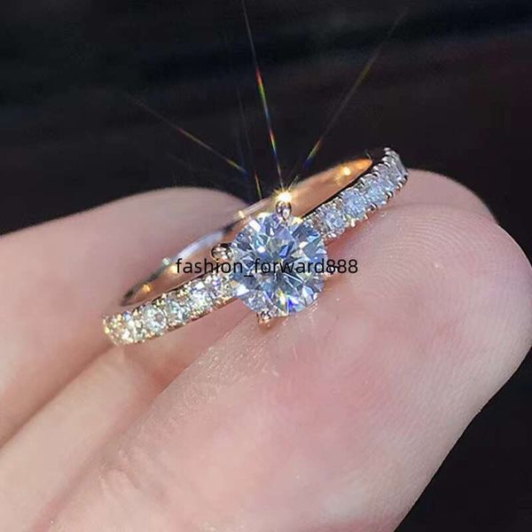 

Zircon Gold Plated Simple Simulation Engagement Promise Ring