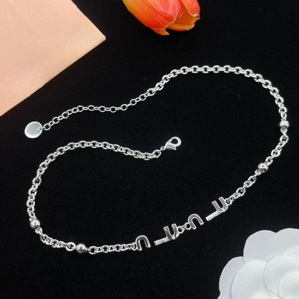 

Luxury Designer Necklace Diamond Letter Pendant Necklace 18K Gold 925 Silver Plated Men's and Women's Necklace High-quality Jewelry Accessory