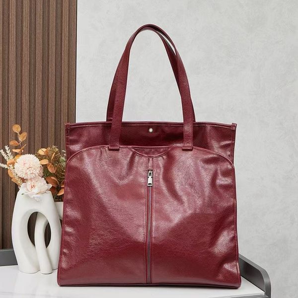 

high quality luxury tote bag women designer crush trash bag large capacity handbag soft calfskin leather shoulder bag unisex silver weekend fitness shopper purse 7A, Black