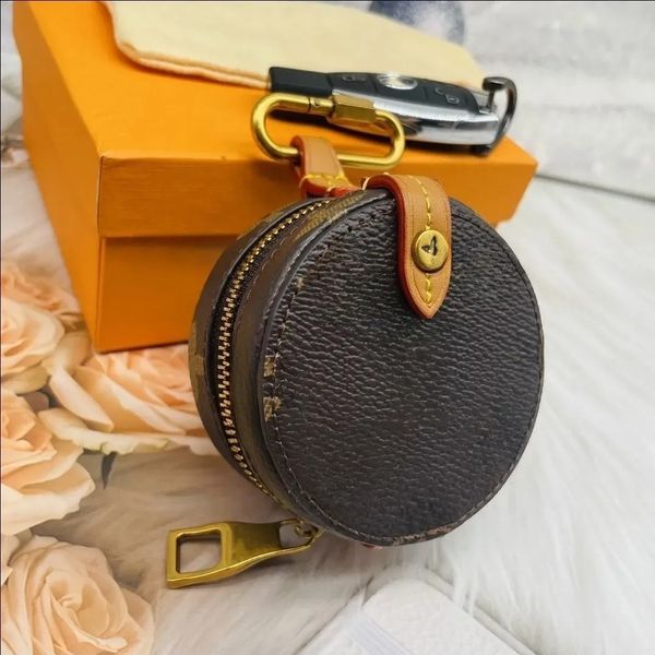 

Luxury Designer Leather Keychains Bag Charm for Women Fashion Bag Pendant Designers Monogram Leather Coin Purse Accessories Key Chain, Gold