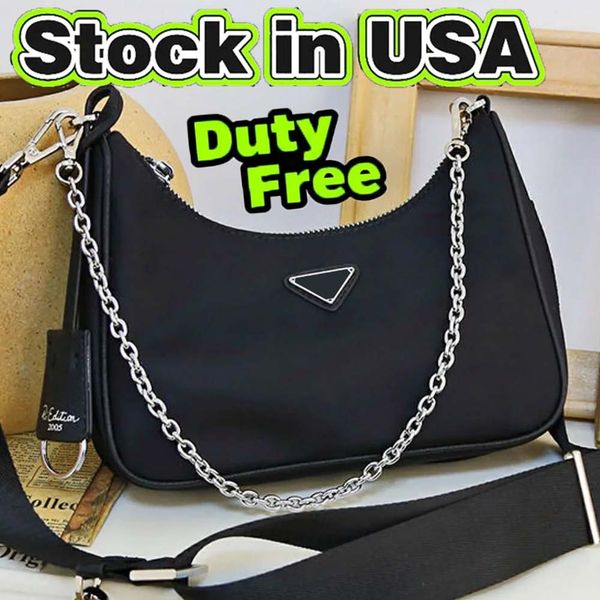 

Designer Bag Luxury Shoulder Bag Ladies Light Handbags High Quality Crossbody Black Nylon Chain Purse Zipper Bags Re-Edition 2005 Hobo Bags, #-2
