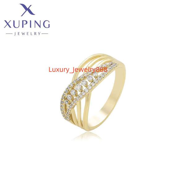 

X000022278 Xuping Elegant Simple Charm Jewelry Copper Exquisite 14k Gold Fashion Women's Ring
