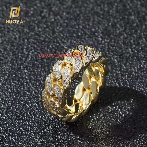 

Noya Gold Plated Men's Hip Hop Ice Out Miami Cuba Link Ring Jewelry
