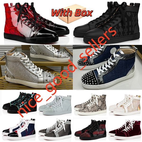 

luxury loafers men shoe designer platform sneaker big size us 13 casual women black glitter flat trainers eur 36-47 christian red bottomshoes, Grey