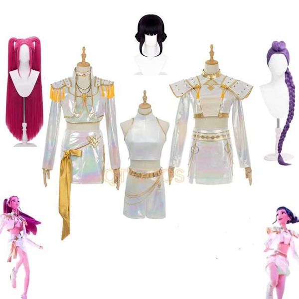 New Demon Hunters KPop Cosplay Rumi Mira Zoey Costume PU Leather White Singing Suit Women Halloween Carnival Party Outfit W251107