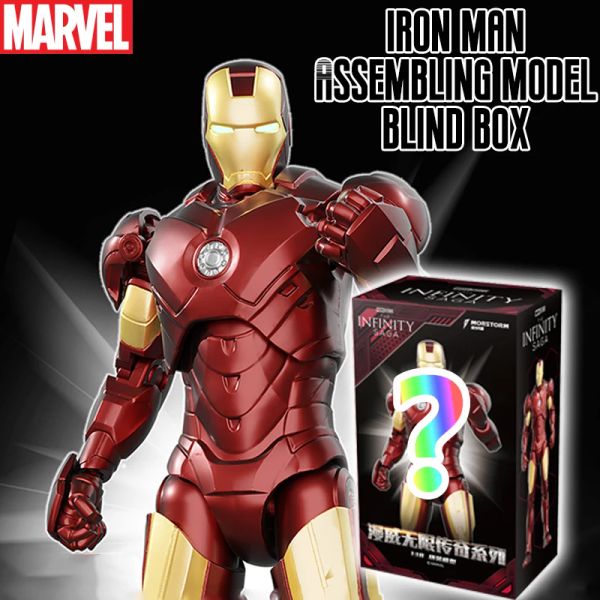 Blind Box Marvel The Avengers Assembled model Captain America Spider Man Iron Man Blind Box Model Stand Toy Action Figure Blind Box Gift