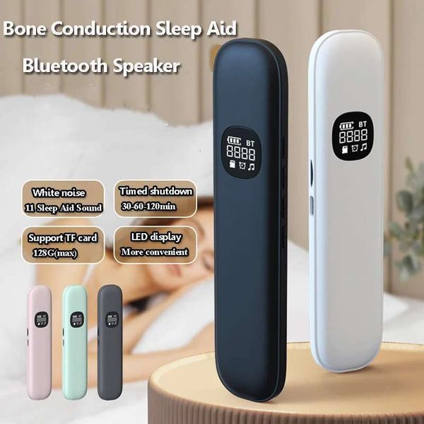 Under Pillow Bone Conduction Bluetooth Speaker White Noise Sleep Aid Soundbar LED Display TF Mp3 Music Player Timed Shutdown