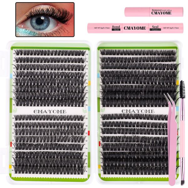 

DIY Segmented Eyelash Extensions Soft Lightweight 6401Pcs DIY Cluster Lashes Kit Handmade Reusable Thick Fluffy Individual Eyelashes for Women
