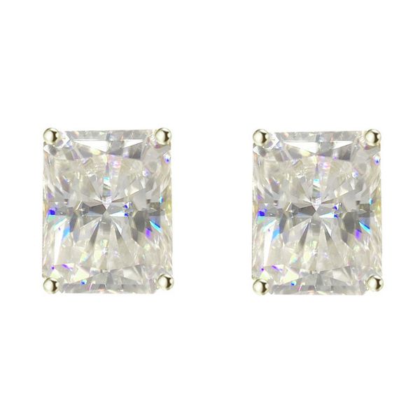 

Radiant rectangle designer earrings for women solid 925 sterling silver gold plated stud earring 0.8-5CT VVS1 moissanite earrings mens jewelry valentines day gift