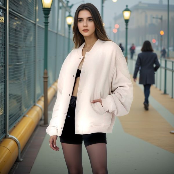 

2025 A NEW Ribbed-Cuffed Fleece Pullover V-neck Jacket by Lady Tailored Fit, Black