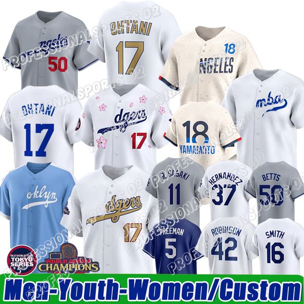 Mookie Betts Shohei Ohtani Jersey Freddie Freeman Jersey Sasaki Edman Teoscar Hernandez LA Dodgers Jerseys Will Smith Walker Buehler Blake Snell Baseball Jerseys