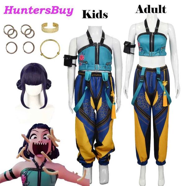 KPop Zoey Demon Cosplay Hunters Adult Kids Costume Women Girls Wig Uniform Role Play Clothing Fantasia Suit Halloween Outfits W251107