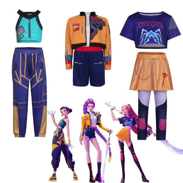 Huntrix KPop Demon Hunters Mira Zoey Rumi Cosplay Costume Kids Baby Girls Birthday Par Dress Anime Uniform Halloween Gift Z251107