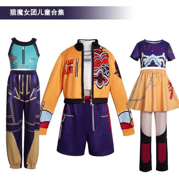 Girls Kids Anime Kpop Demon Hunter Cosplay Costume Rumi Zoey Mira Cosplay Stage Performance Clothes Halloween Costume Suits W251107