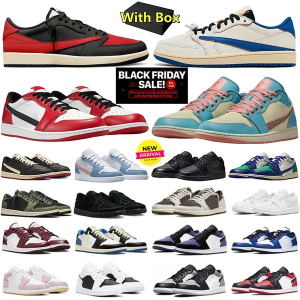 

With Box Designer Basketball Shoes 1 1s Sport Sneakers Somos Eternos Black Elephant Print Valentine's Day Black Bred Brown Panda University Blue Trainers