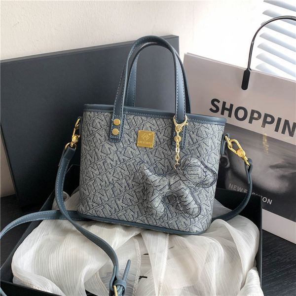 

Basket women's new handbag temperament women bucket shoulder crossbody bag, Khaki