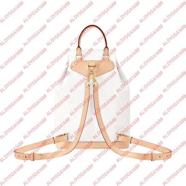 

White Grid Backpack Designers Woman Luxury Genuine Leather Outdoor Fashion Travel Packsack Womens Iconic Letter Ladies Rucksack 30-18-28CM 12A Bests Quality, N00120 - white