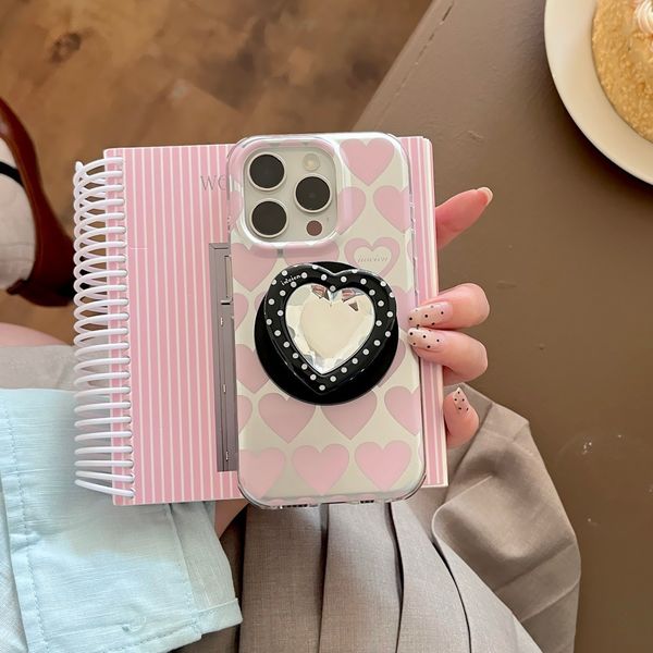 Full Screen Heart Magnetic Phone Case Compatible with iPhone 17/16 Card Holder Case iPhone 15/14 Pro Simple