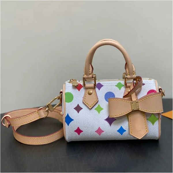 

Top Handle Colorful Flower Travel Women Luxurys Designers 45678218 Pillow Bags Leather Totes Handbag Croissant Wallets Purse Messenger Bag 16Cm, T1