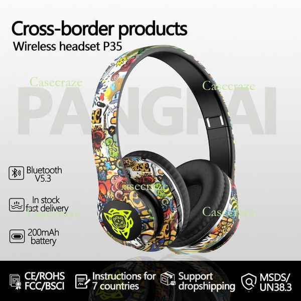 P35 True wireless Bluetooth headset Chinese style graffiti call music