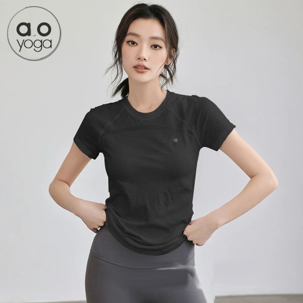 

womens t shirt yoga shirt summer running training tight fitting outerwear for slimming round neck tee, Pink