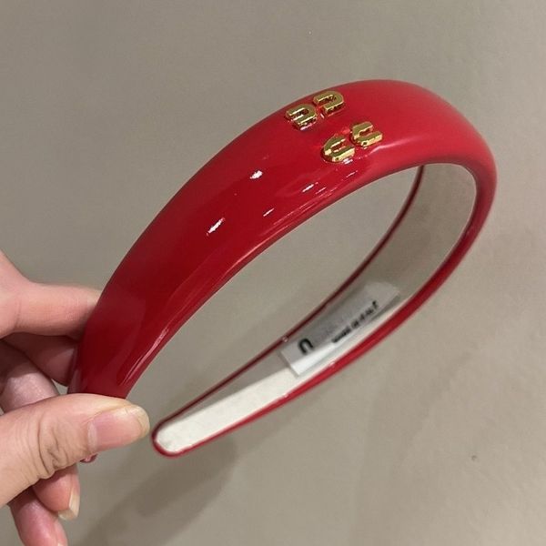 

Fashion Designer Letter Headbands Hairbands for Women Girl Patent Leather Sponge Elastic Headband Widened and Thickened Top Quality
