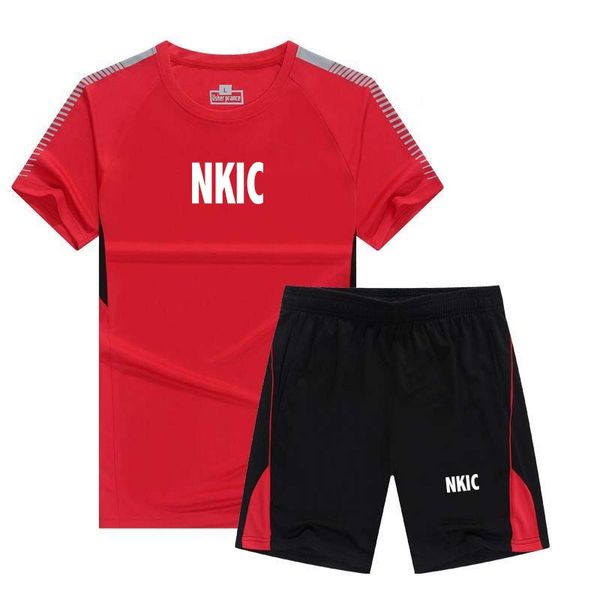 

Mens White Black Short Sets 2 Piece Outfits Brand letter printing Tracksuits Athletic Shirt and Shorts Set for Men Plus Size -5XL, Red 1