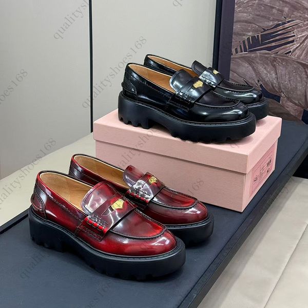

Vintage Full-Grain Embossed Leather Loafers | Chunky Coin Platform | 5cm Mid Heel | Imported Antiqued Bovine Leather | Silk-Lambskin Lining, Brown-sole2