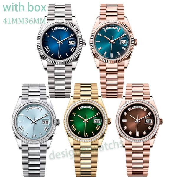 Mens and Womens Designer Watches 41MM36MM Automatic Mechanical Movement Diamond Classic Business Fashion Versatile Elegant