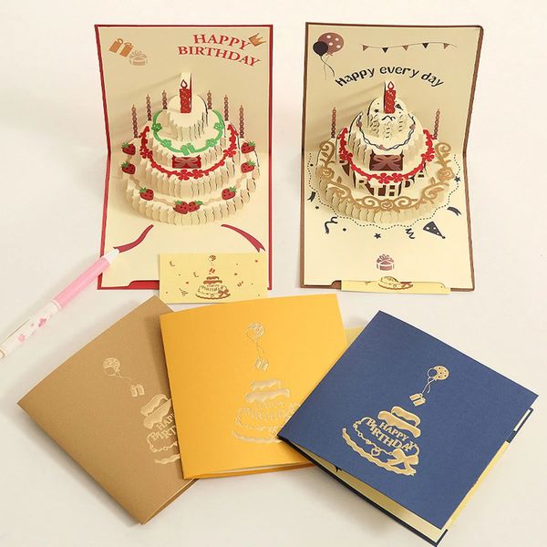 Birthday greeting card 3D pop-up gift card with envelope and wedding decoration gift card 250403