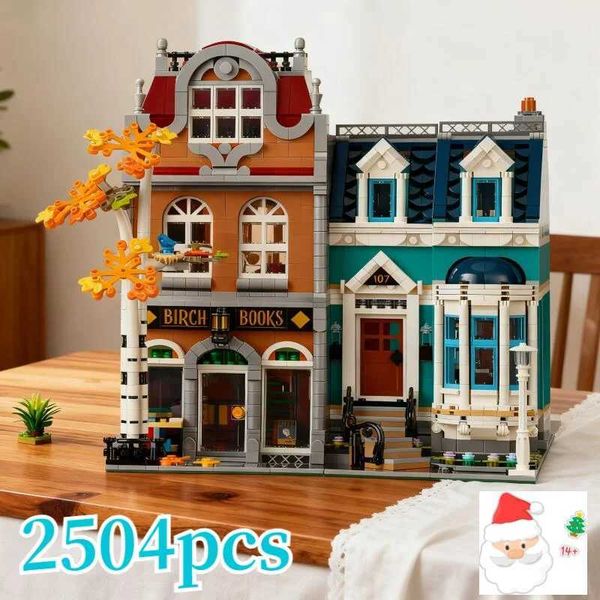 2504pcs New Arrival 10270 Bookshop Alternative Building Block Toys Decor Christmas birthday kids Gift X251110
