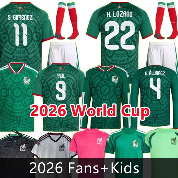 Mexico jersey 2026 2027 World Cup 2026 QUALIFIERS RAUL CHICHARITO Mexico Soccer Jerseys LOZANO DOS SANTOS Men Kids Football Shirts Uniforms football kits