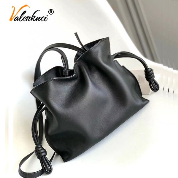 

Luxury Designer Canvas Bag Luo Handbag Diagonal Cross Bag Advanced Folded Dumpling Bag Drawstring Bucket Bag Shoulder Women's Bag 309-4, Black