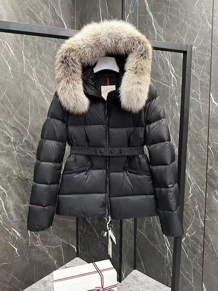 

designer womens coat wimterjacket doudoune Femme designer jacket brand embroidered badge puffer fur collar winter keep warm belted womens jacket NFC asian size 1-4, Color1