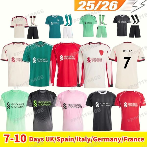 

25 26 soccer jerseys SALAH MOHAMED MAC ALLISTER kids men kit SZOBOSZLAI GAKPO VIRGIL VAN DIJK long sleeves football shirt camiseta uniforms match day wear 2025 2026, Black